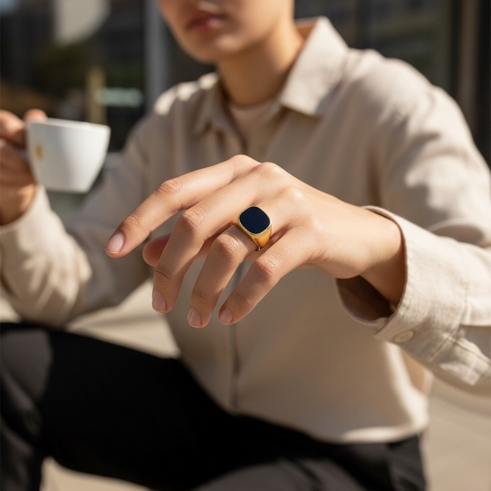 Gold and Black fashion Ring